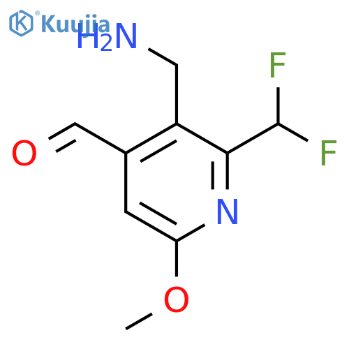3-(Aminomethyl)-2-(difluoromethyl)-6-methoxypyridine-4-carboxaldehyde structure