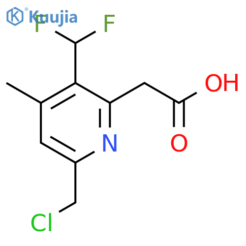 6-(Chloromethyl)-3-(difluoromethyl)-4-methylpyridine-2-acetic acid structure