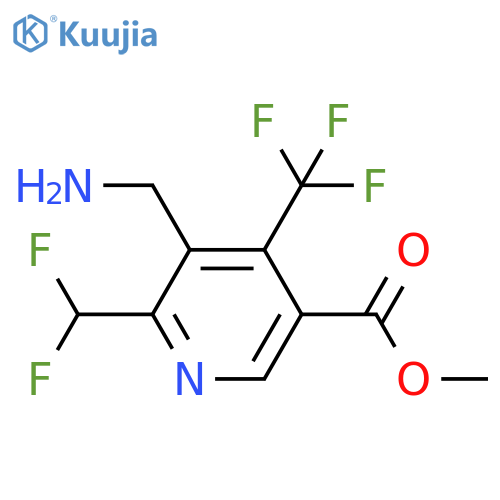 Methyl 3-(aminomethyl)-2-(difluoromethyl)-4-(trifluoromethyl)pyridine-5-carboxylate structure