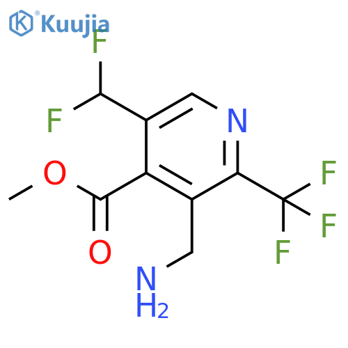 Methyl 3-(aminomethyl)-5-(difluoromethyl)-2-(trifluoromethyl)pyridine-4-carboxylate structure