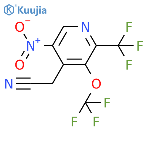 5-Nitro-3-(trifluoromethoxy)-2-(trifluoromethyl)pyridine-4-acetonitrile structure