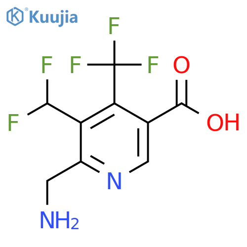 2-(Aminomethyl)-3-(difluoromethyl)-4-(trifluoromethyl)pyridine-5-carboxylic acid structure