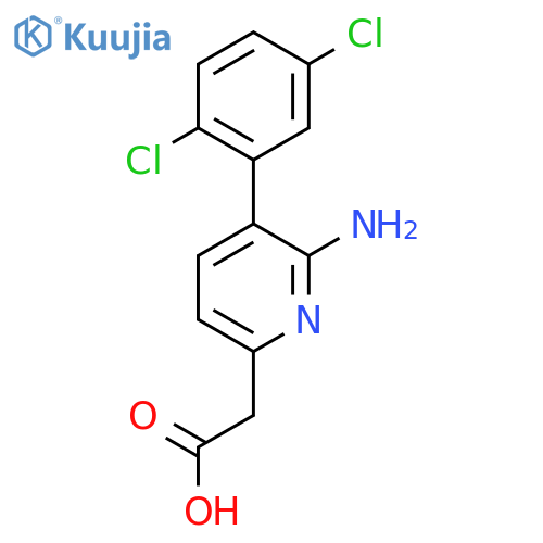 2-Amino-3-(2,5-dichlorophenyl)pyridine-6-acetic acid structure