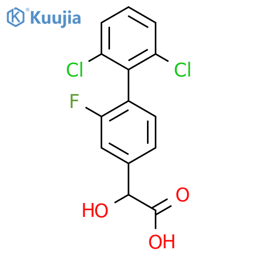 Hydroxy-(2',6'-dichloro-2-fluoro-biphenyl-4-yl)-acetic acid structure