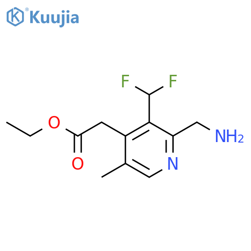 Ethyl 2-(aminomethyl)-3-(difluoromethyl)-5-methylpyridine-4-acetate structure