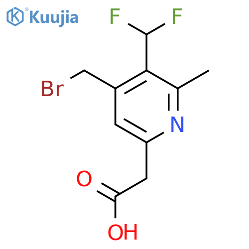 4-(Bromomethyl)-3-(difluoromethyl)-2-methylpyridine-6-acetic acid structure