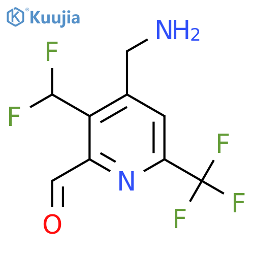 4-(Aminomethyl)-3-(difluoromethyl)-6-(trifluoromethyl)pyridine-2-carboxaldehyde structure