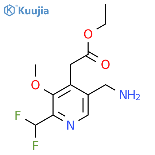 Ethyl 5-(aminomethyl)-2-(difluoromethyl)-3-methoxypyridine-4-acetate structure