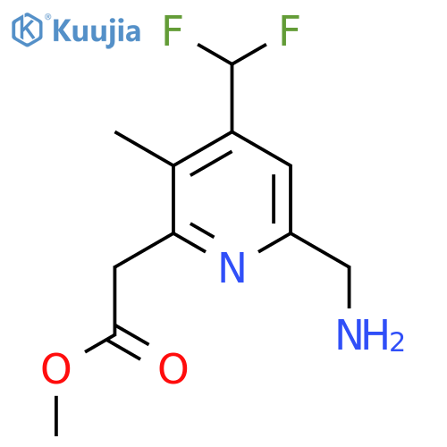 Methyl 6-(aminomethyl)-4-(difluoromethyl)-3-methylpyridine-2-acetate structure