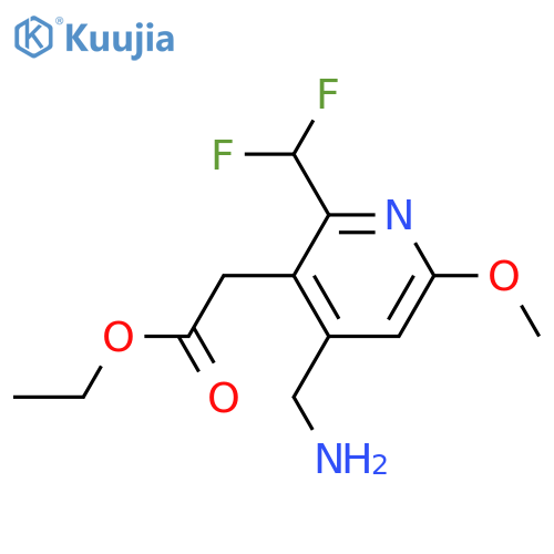 Ethyl 4-(aminomethyl)-2-(difluoromethyl)-6-methoxypyridine-3-acetate structure