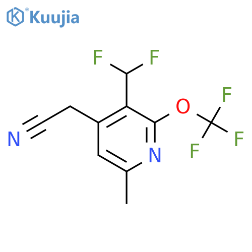 3-(Difluoromethyl)-6-methyl-2-(trifluoromethoxy)pyridine-4-acetonitrile structure
