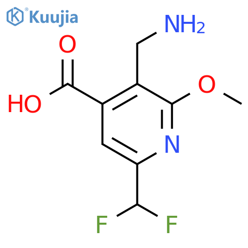 3-(Aminomethyl)-6-(difluoromethyl)-2-methoxypyridine-4-carboxylic acid structure