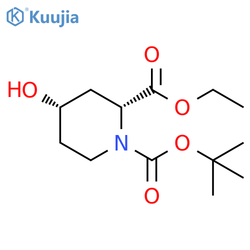 1-tert-butyl 2-ethyl (2R,4S)-4-hydroxypiperidine-1,2-dicarboxylate structure