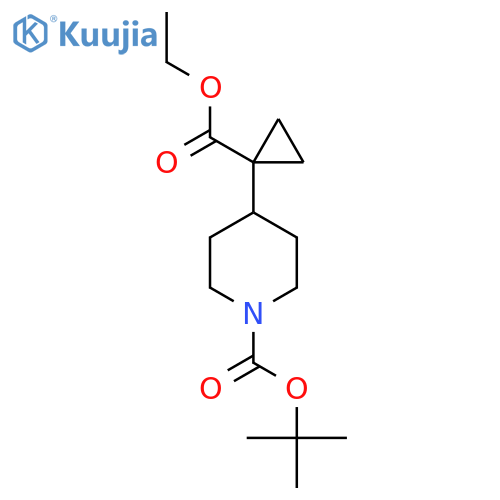 tert-butyl 4-(1-ethoxycarbonylcyclopropyl)piperidine-1-carboxylate structure