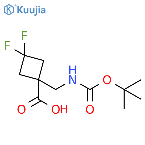 1-({[(tert-butoxy)carbonyl]amino}methyl)-3,3-difluorocyclobutane-1-carboxylic acid structure