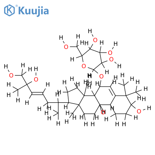 (23E)-3beta,25,26-trihydroxycucurbita-5,23-dien-19-al-7beta-yl beta-D-glucopyranoside structure