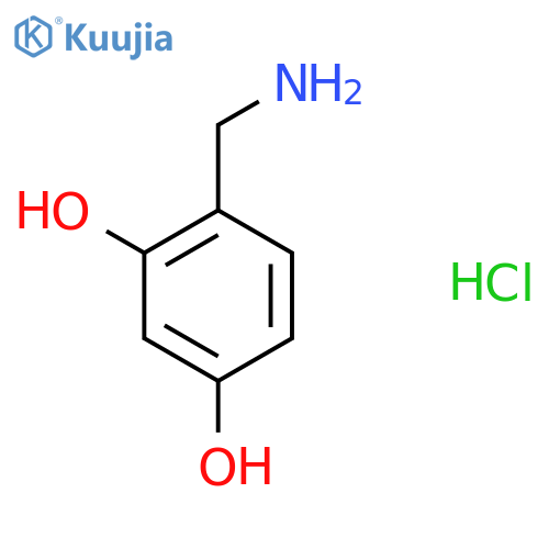 4-(Aminomethyl)benzene-1,3-diol hydrochloride structure