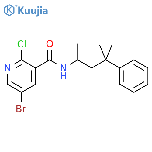 5-Bromo-2-chloro-N-(1,3-dimethyl-3-phenylbutyl)-3-pyridinecarboxamide structure