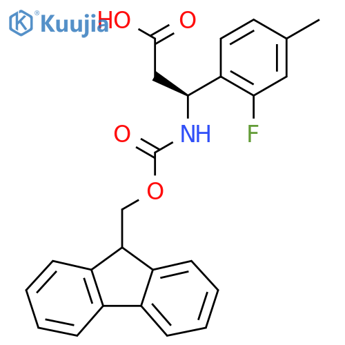 (3S)-3-({(9H-fluoren-9-yl)methoxycarbonyl}amino)-3-(2-fluoro-4-methylphenyl)propanoic acid structure