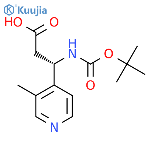 (3S)-3-{(tert-butoxy)carbonylamino}-3-(3-methylpyridin-4-yl)propanoic acid structure