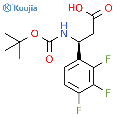 (3S)-3-{(tert-butoxy)carbonylamino}-3-(2,3,4-trifluorophenyl)propanoic acid structure