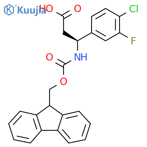 (3S)-3-(4-chloro-3-fluorophenyl)-3-({(9H-fluoren-9-yl)methoxycarbonyl}amino)propanoic acid structure