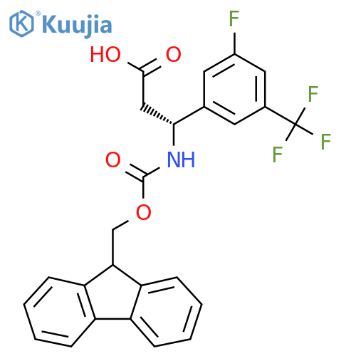(3R)-3-({(9H-fluoren-9-yl)methoxycarbonyl}amino)-3-3-fluoro-5-(trifluoromethyl)phenylpropanoic acid structure