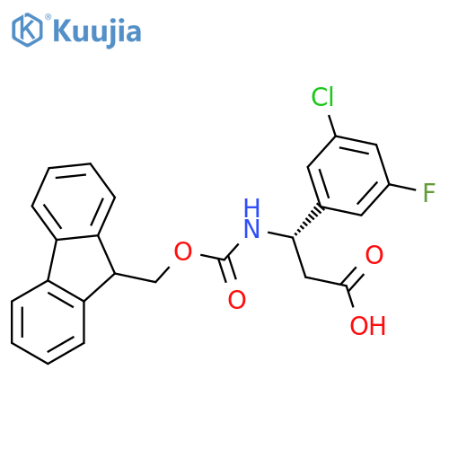 (3S)-3-(3-chloro-5-fluorophenyl)-3-({(9H-fluoren-9-yl)methoxycarbonyl}amino)propanoic acid structure