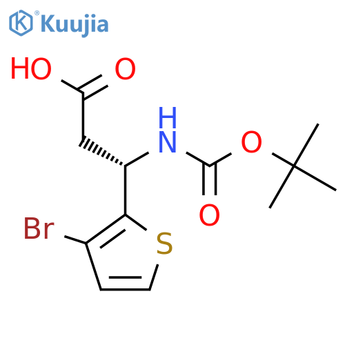 (3S)-3-(3-bromothiophen-2-yl)-3-{(tert-butoxy)carbonylamino}propanoic acid structure