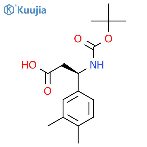 (3R)-3-{(tert-butoxy)carbonylamino}-3-(3,4-dimethylphenyl)propanoic acid structure