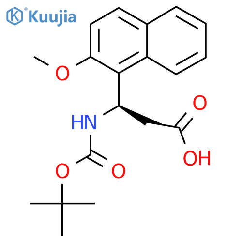 (3R)-3-{(tert-butoxy)carbonylamino}-3-(2-methoxynaphthalen-1-yl)propanoic acid structure