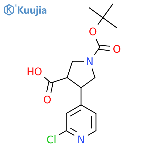 1-(tert-butoxy)carbonyl-4-(2-chloropyridin-4-yl)pyrrolidine-3-carboxylic acid structure