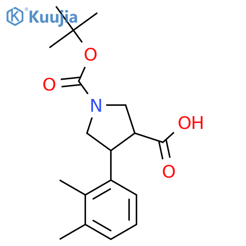 1-(tert-butoxy)carbonyl-4-(2,3-dimethylphenyl)pyrrolidine-3-carboxylic acid structure
