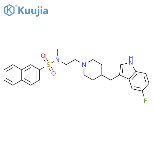 2-Naphthalenesulfonamide,N-[2-[4-[(5-fluoro-1H-indol-3-yl)methyl]-1-piperidinyl]ethyl]-N-methyl- structure