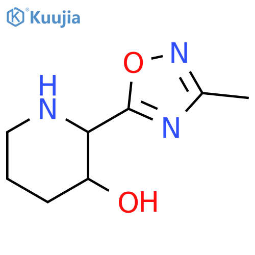2-(3-methyl-1,2,4-oxadiazol-5-yl)piperidin-3-ol structure