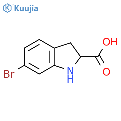 6-Bromo-2,3-dihydro-1H-indole-2-carboxylic acid structure