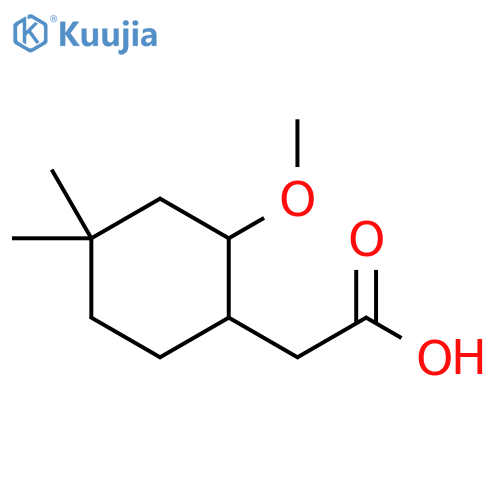 Cyclohexaneacetic acid, 2-methoxy-4,4-dimethyl- structure