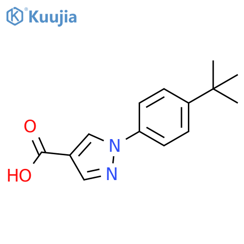 1-(4-tert-butylphenyl)-1H-pyrazole-4-carboxylic acid structure