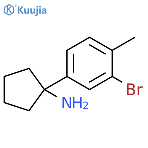 1-(3-bromo-4-methylphenyl)cyclopentan-1-amine structure