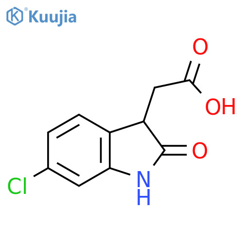 2-(6-chloro-2-oxo-2,3-dihydro-1H-indol-3-yl)acetic acid structure