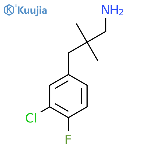 3-(3-chloro-4-fluorophenyl)-2,2-dimethylpropan-1-amine structure
