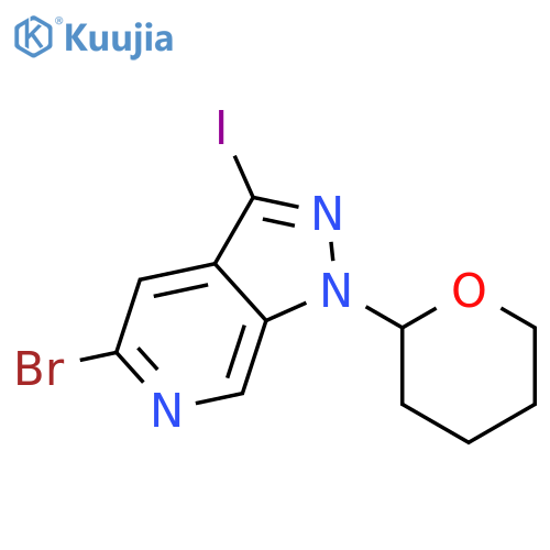 5-bromo-3-iodo-1-(oxan-2-yl)-1H-pyrazolo[3,4-c]pyridine structure