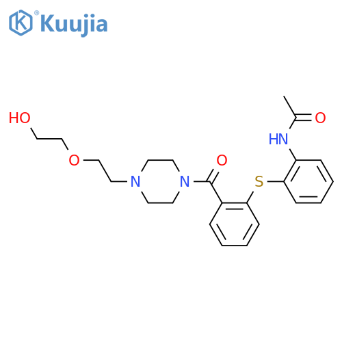 N-(2-((2-(4-(2-(2-Hydroxyethoxy)ethyl)piperazine-1-carbonyl)phenyl)thio)phenyl)acetamide structure