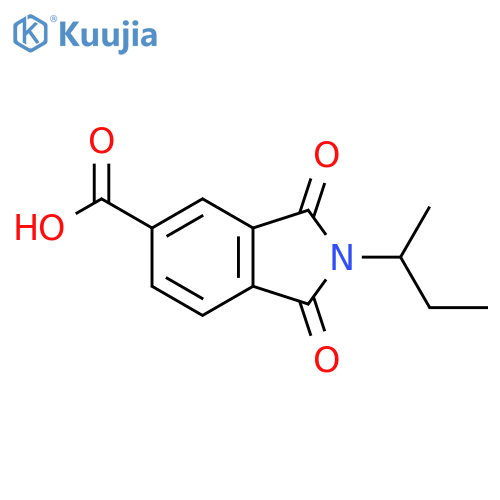 2-(Butan-2-yl)-1,3-dioxo-2,3-dihydro-1H-isoindole-5-carboxylic acid structure