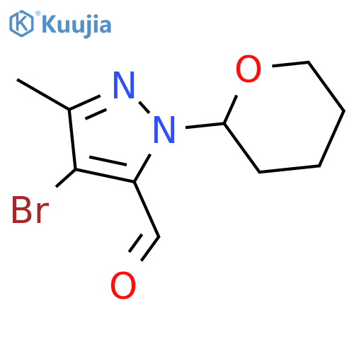 4-Bromo-5-methyl-2-(oxan-2-yl)pyrazole-3-carbaldehyde structure