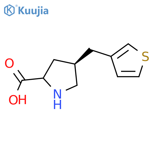 (2S,4R)-4-(thiophen-3-ylmethyl)pyrrolidine-2-carboxylic acid structure