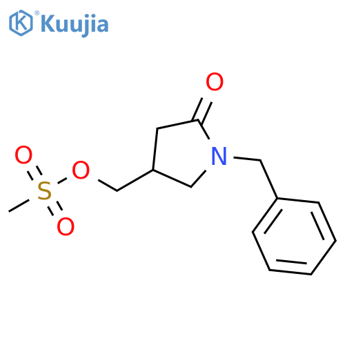 (1-benzyl-5-oxopyrrolidin-3-yl)methyl methanesulfonate structure