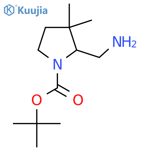 Tert-butyl 2-(aminomethyl)-3,3-dimethylpyrrolidine-1-carboxylate structure