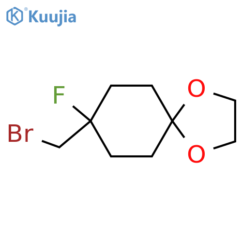 8-(bromomethyl)-8-fluoro-1,4-dioxaspiro[4.5]decane structure