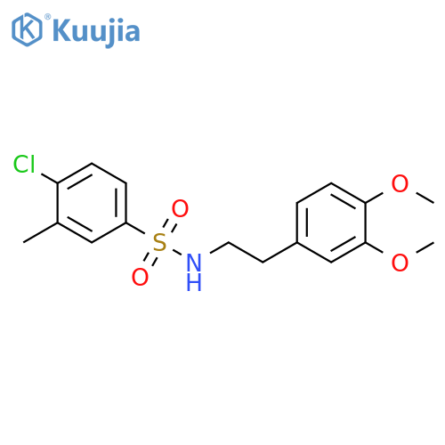 4-chloro-N-[2-(3,4-dimethoxyphenyl)ethyl]-3-methylbenzene-1-sulfonamide structure